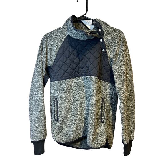 Abercrombie & Fitch Tops - Abercrombie and Fitch gray fleece pullover jacket asymmetric snap women's small